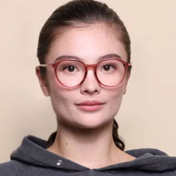 Chloe CH0012OA 001 Eyeglasses Transparent Pink 50mm Round Frame - Picture 3 of 11